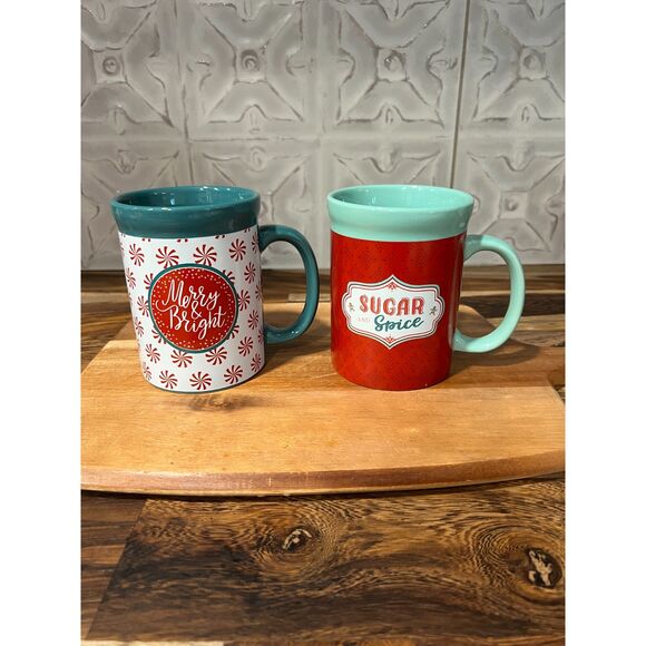DesignPac Sugar & Sice & Merry Christmas Christmas Mugs Set of 2 - Picture 2 of 5